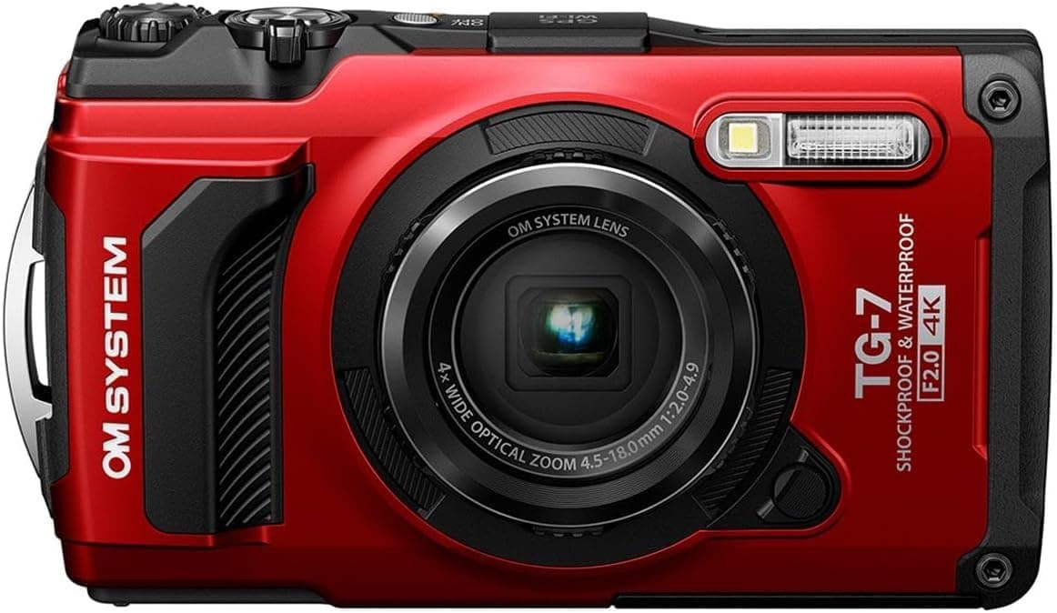 OLYMPUS Cámara submarina OM System Tough TG-7 (Roja) (Reacondicionada) V110030RU000