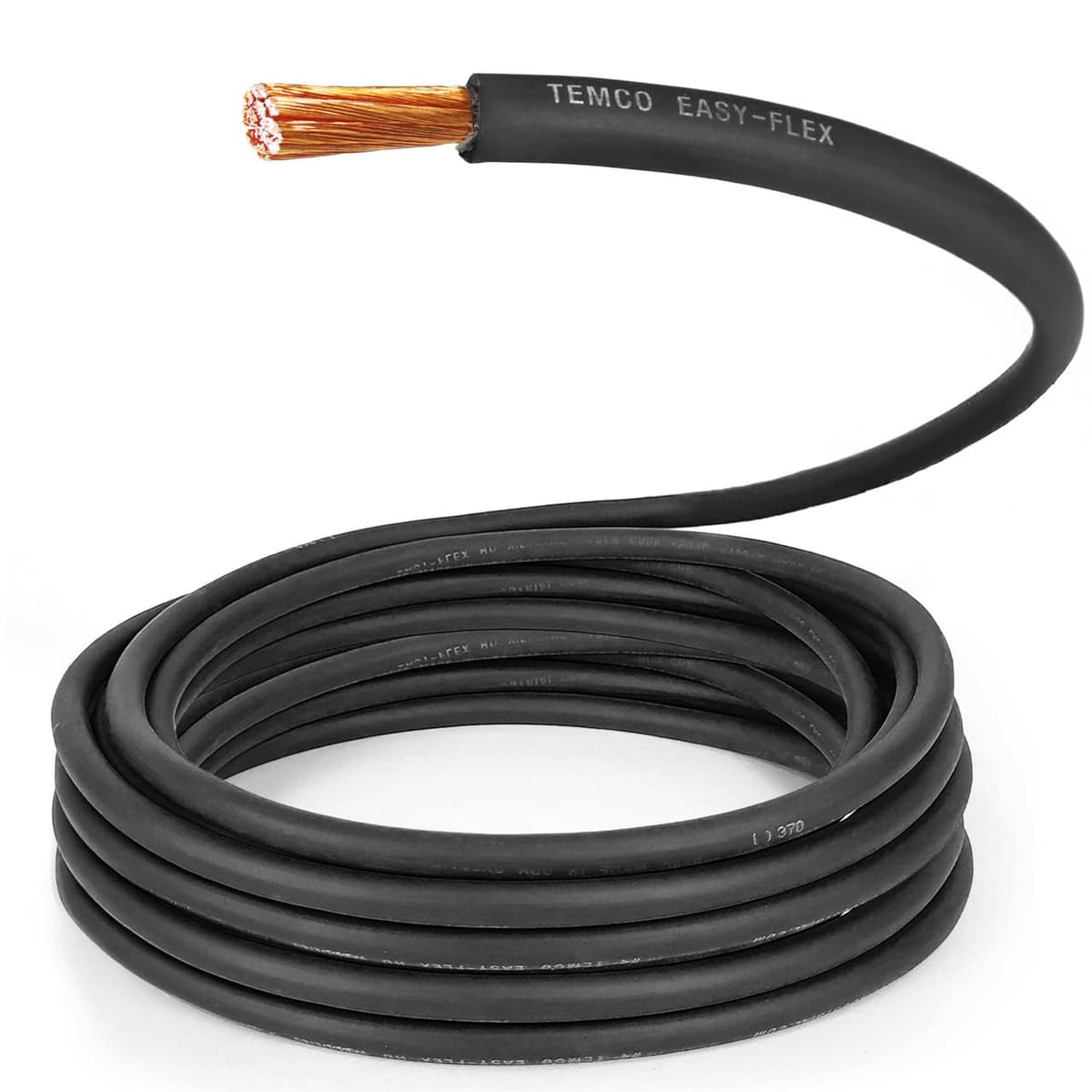 TEMCo Cable 2 AWG 400 ft Negro - Cable de Soldadura y Batería de Cobre Puro WC0111