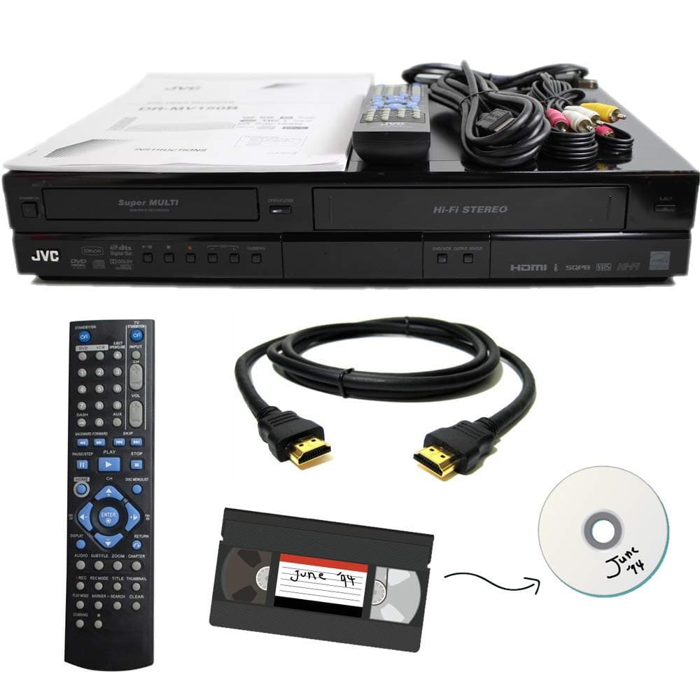 Grabadora Combo VCR a DVD JVC con Control Remoto, HDMI (Reacondicionado)