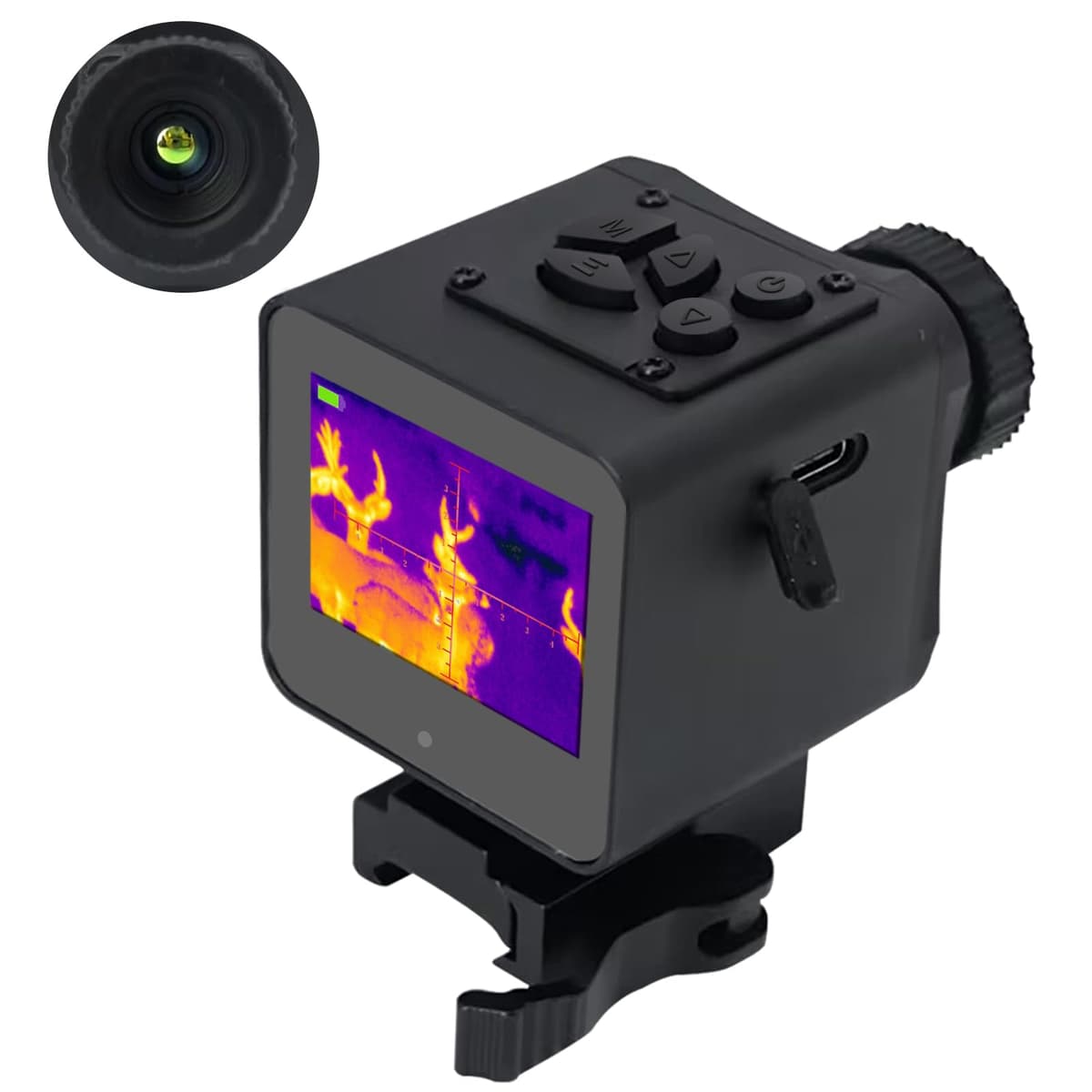 Husk Masida Thermal Imaging Night Vision Scope 320×240 con Láser Rojo y Zoom 3X - Impermeable, Batería de Larga Duración LM