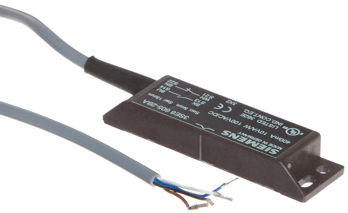 Siemens 3SE6 604-2BA Sensor magnético rectangular con cable 1 m, 2 contactos NC