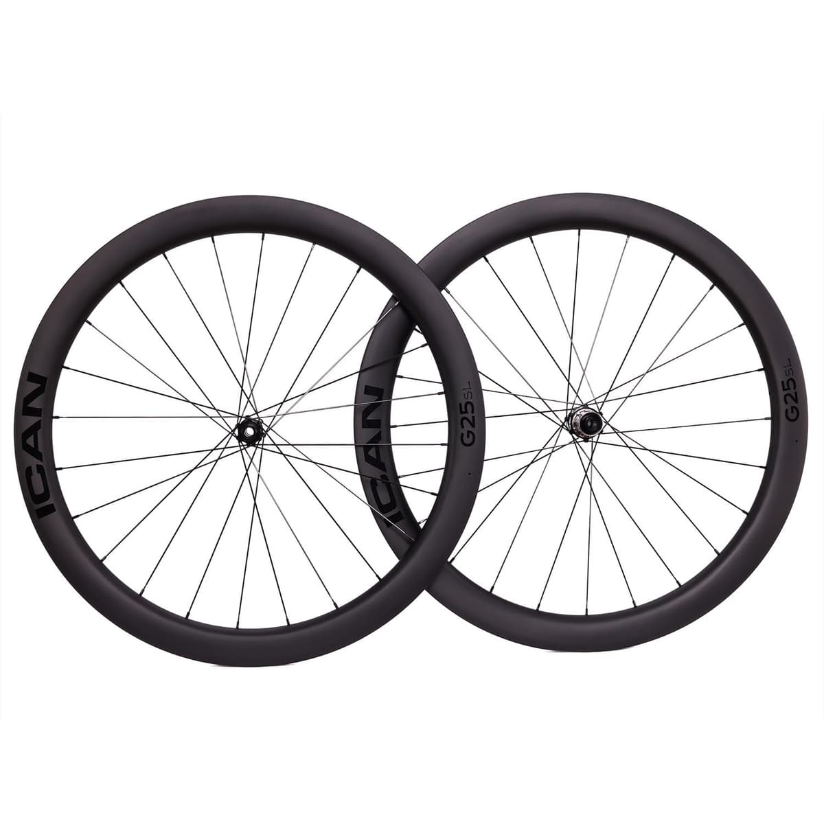 Juego de ruedas de grava ICAN G25SL 700C carbono 50mm profundidad, 25mm ancho interno (compatible HG 11/12s) G25SL 700C Shi