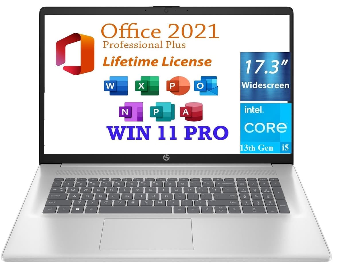 HP 17.3" HD+ Laptop Business - Intel i5-1334U, 64GB RAM, 1TB PCIe SSD, Windows 11 Pro, Silver 17t-cn3004208