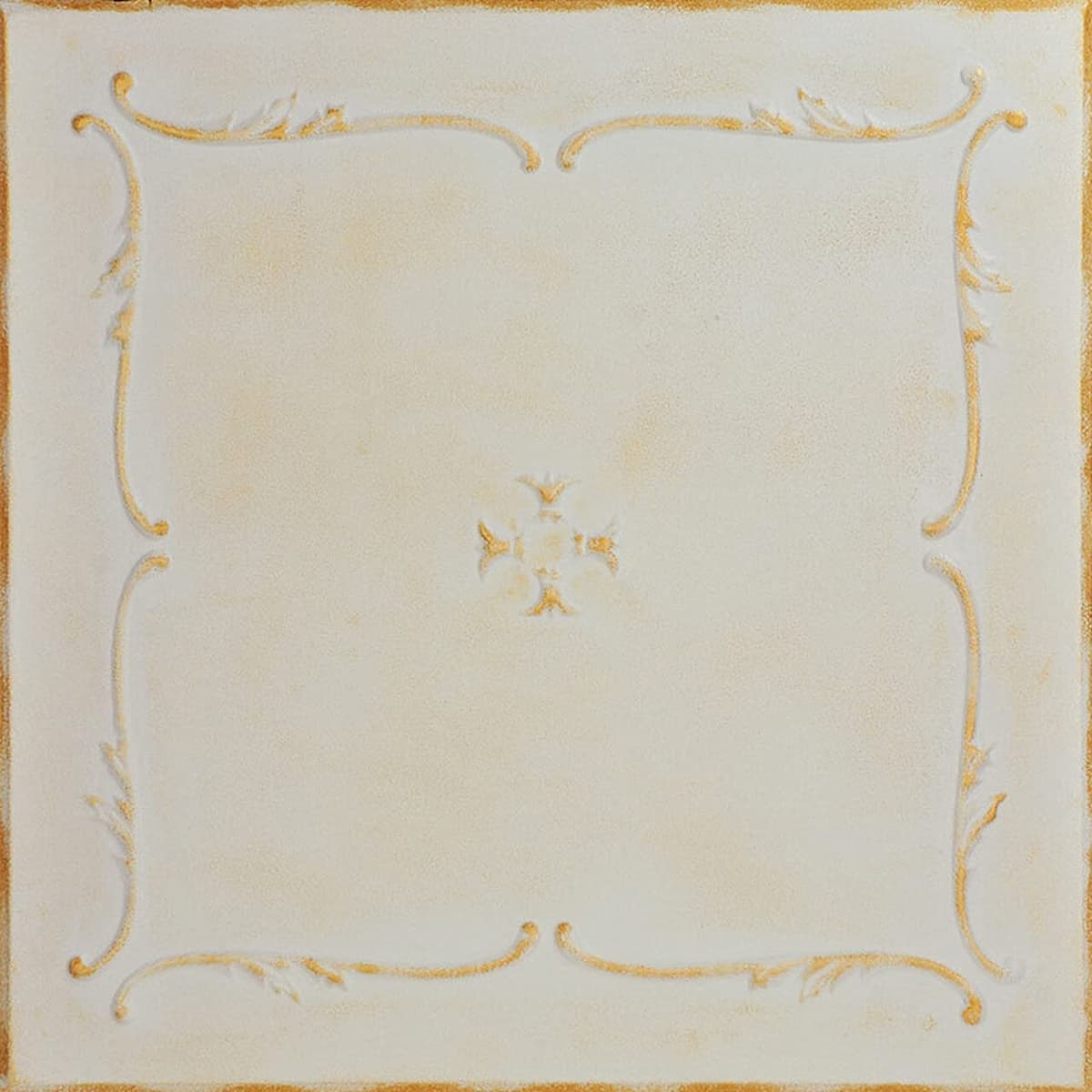 À LA MAISON CEILINGS R05 Spring Buds Foam Glue-up Ceiling Tile, Pack of 96, White Washed Gold R24-96pw