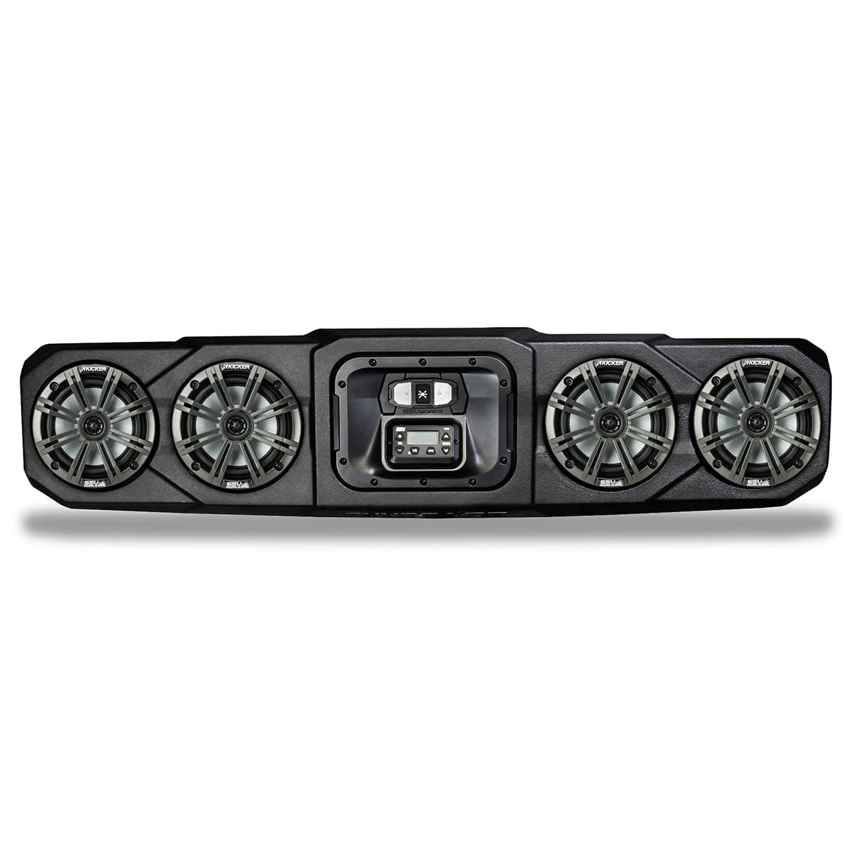 SSV Works 2018-2025 Polaris Ranger Barra de Sonido Superior Fácil de Instalar con Radio MRB3, Amplificador Integrado de 200 W y Cuatro Parlantes Kicker KM 195 W de 6.5" WP3-RG34O4K Z-WP3-RG34O4K