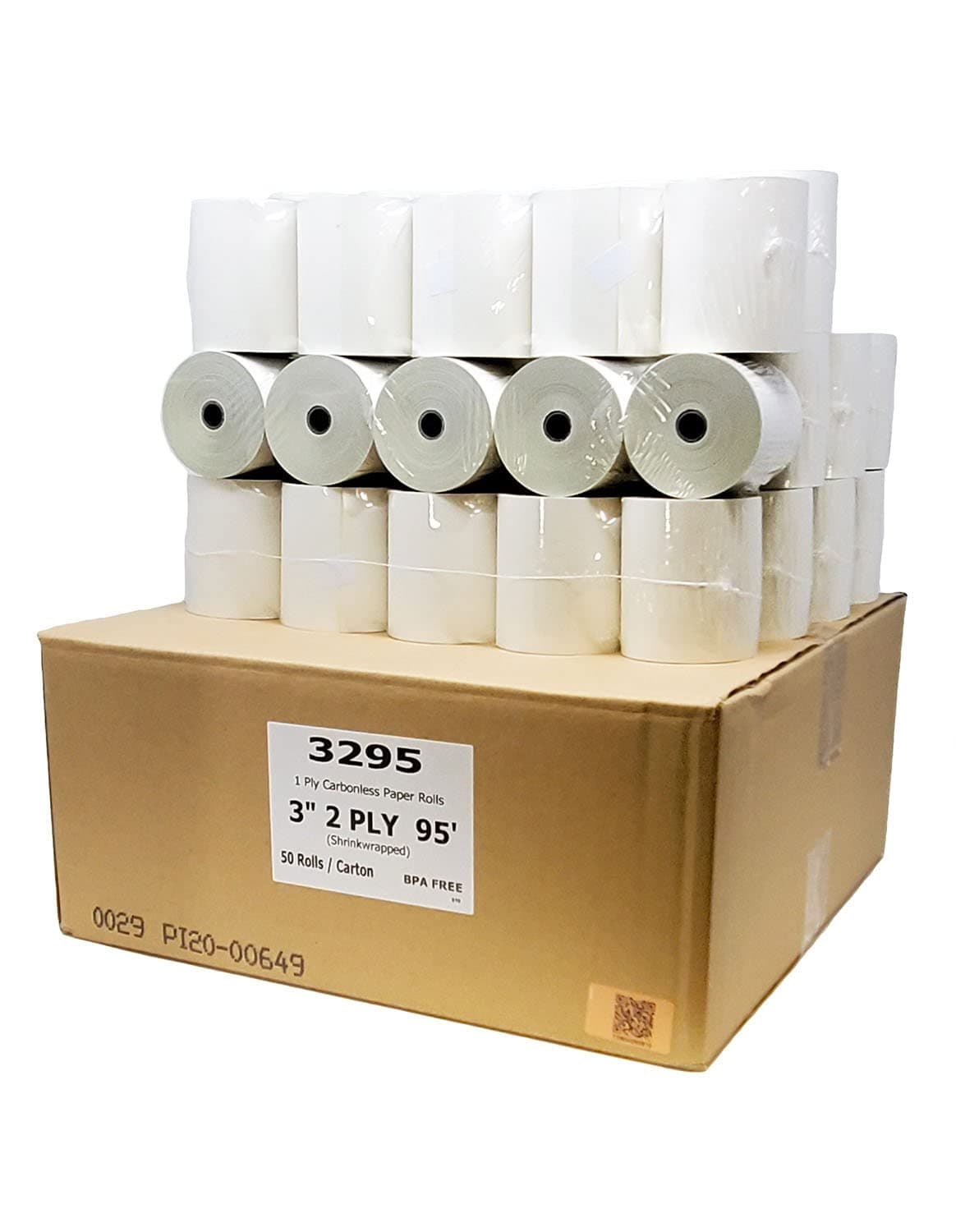 BuyRegisterRolls Papel carbonless 2-ply 3" x 95' - 1000 rollos BRR