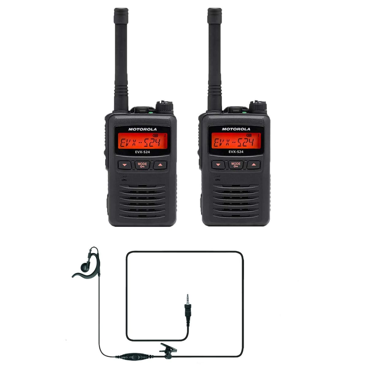 Kit Motorola EVX-S24 2 Radios Digitales UHF con 2 Headsets MH-89A4B Comfort Loop