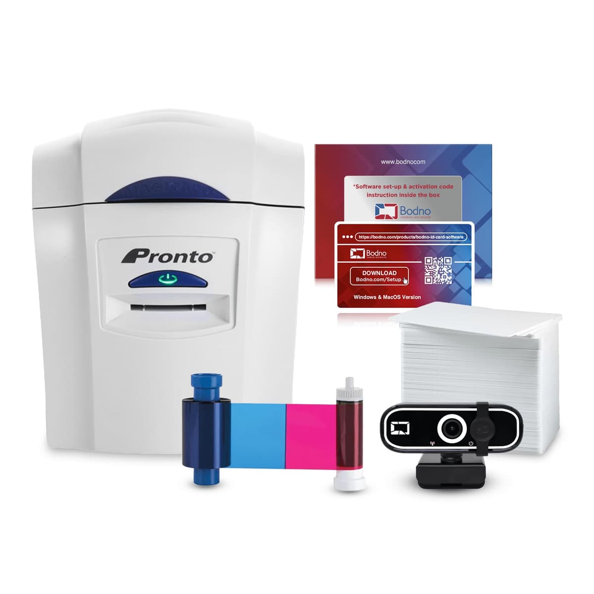 Bodno Magicard Pronto Paquete completo para impresora de tarjetas ID - Silver Edition 4398PSSSBXL