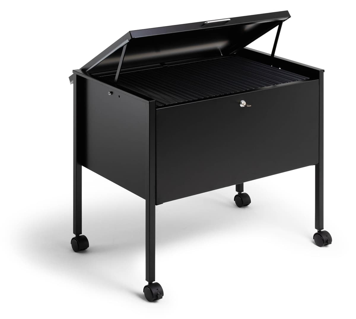 Durable Carro archivador Duradero para carpetas colgantes A4, 80 unidades, con tapa con llave, negro 309801