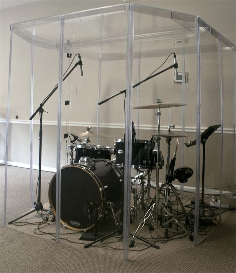 PENNZONI Drum Booth Paneles acrílicos cristal claro 6ft, cabina para batería BQ-R9KO-AVY1