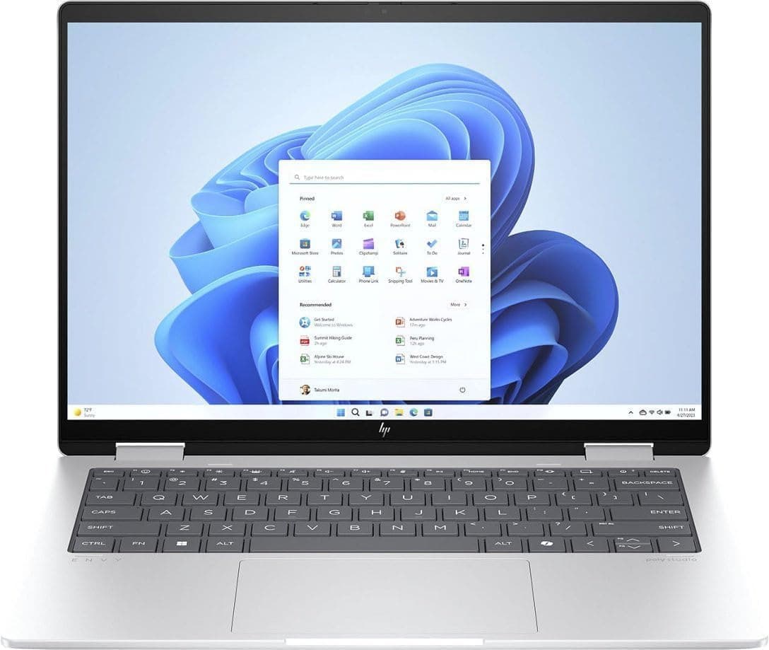 HP Envy x360 2 en 1 para creadores, fotógrafos y diseñadores (Pantalla táctil FHD+ de 14", AMD Ryzen 5 8640HS, 16GB LPDDR5, 1TB SSD, lápiz IST) PC con IA, retroiluminado, Wi-Fi 6E, Windows 11 Pro con Copilot IA
