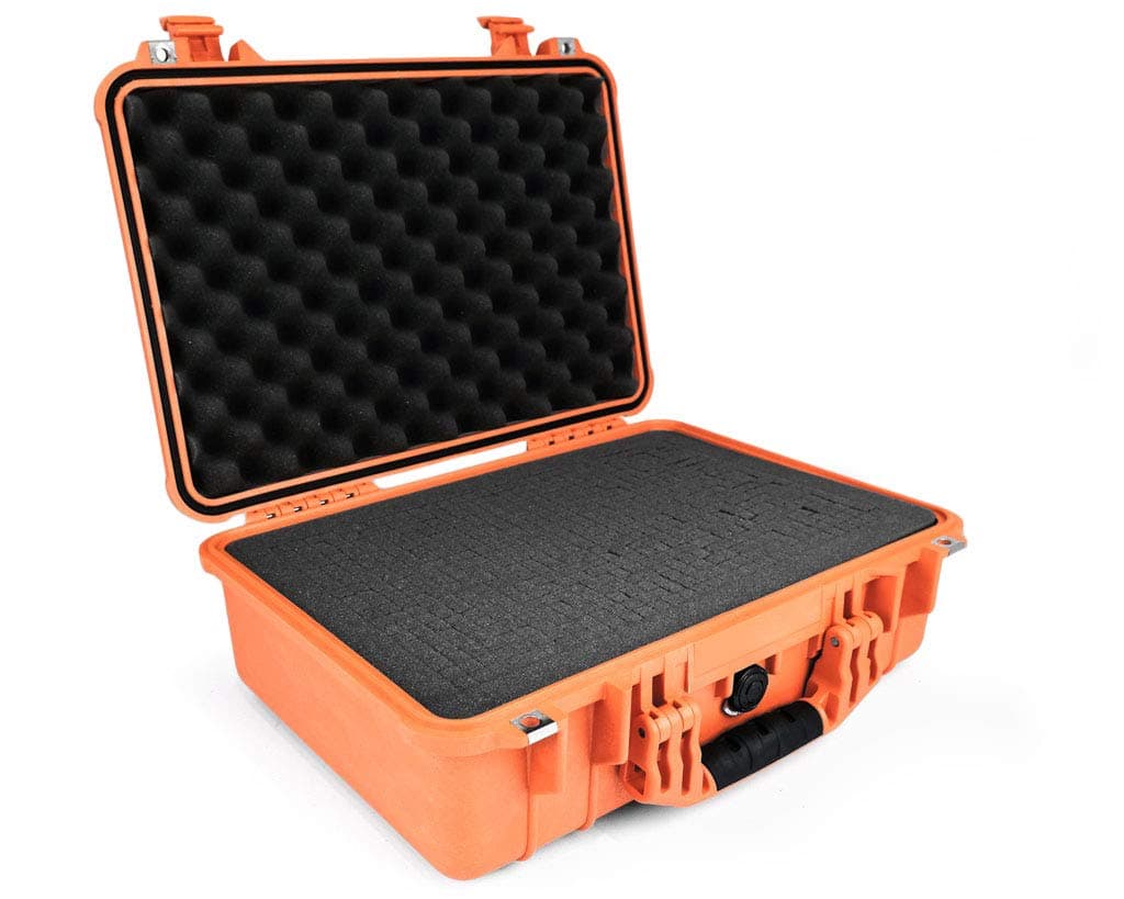 PELI Funda impermeable para cámara 1500, grado IP67, capacidad 40 L, fabricada en Alemania, con espuma interior personalizable, naranja 1500-000-150E