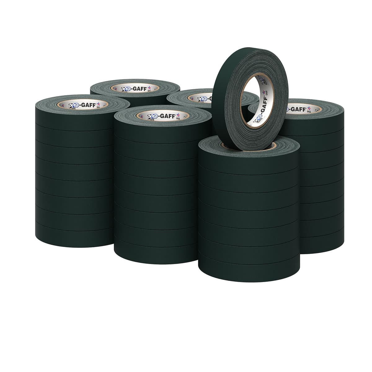 Pro Gaff Gaffers Tape 1" x 55 yd Verde, Pack de 48 Pro-Gaffer-11-1x55-GR