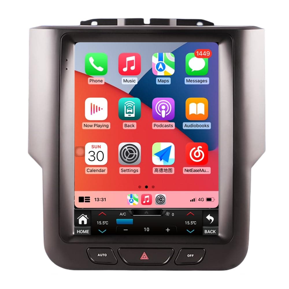 CZSWCH Android 12 Estéreo para Dodge RAM 1500 2500 3500 (2013-2018) A/C AUTOMÁTICO, Pantalla IPS estilo T Octa Core 4G+64G con CarPlay/Android Auto inalámbricos integrados/DSP DQ-RAM