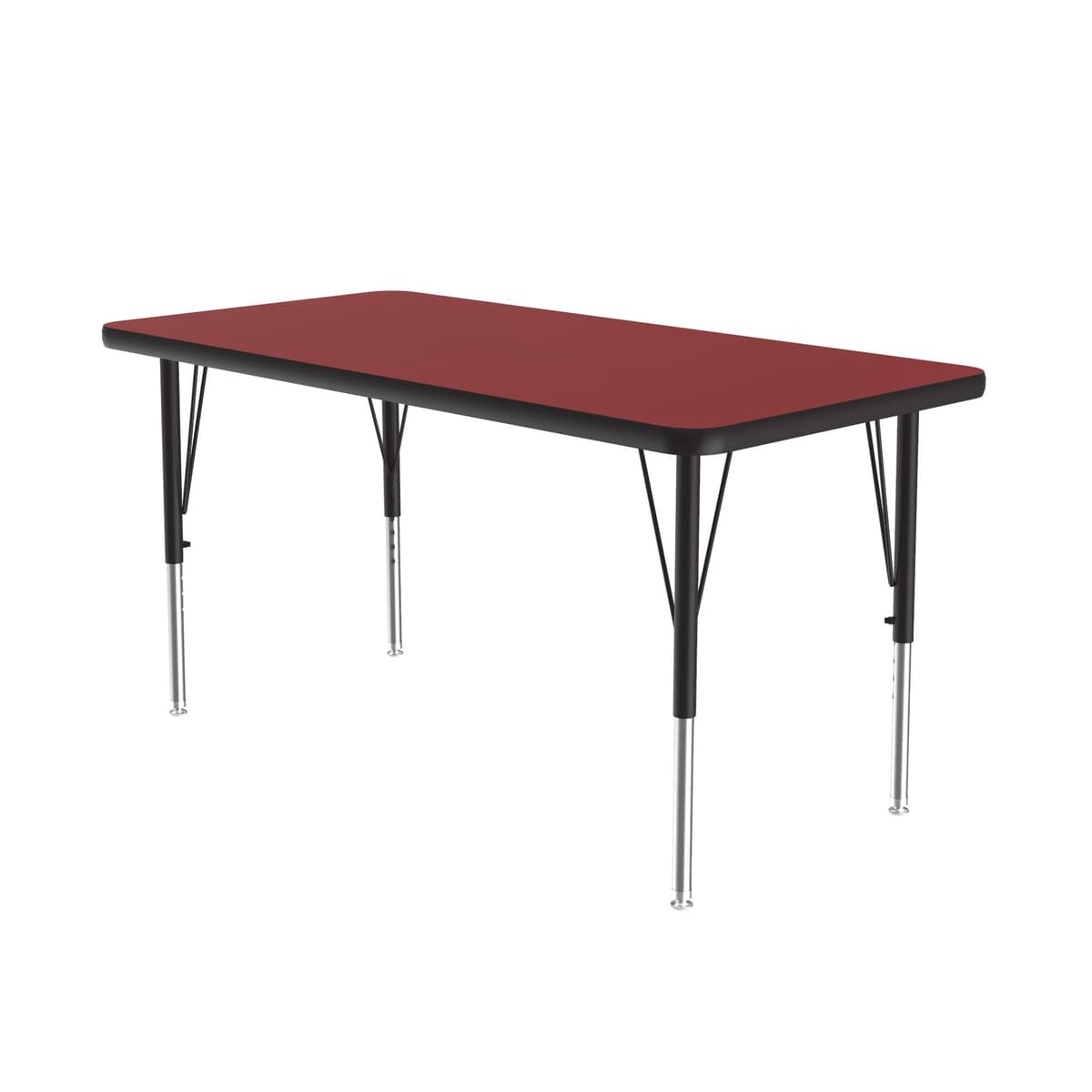 Correll A2436-REC-35 Mesa rectangular 24x36" ajustable en altura, Red