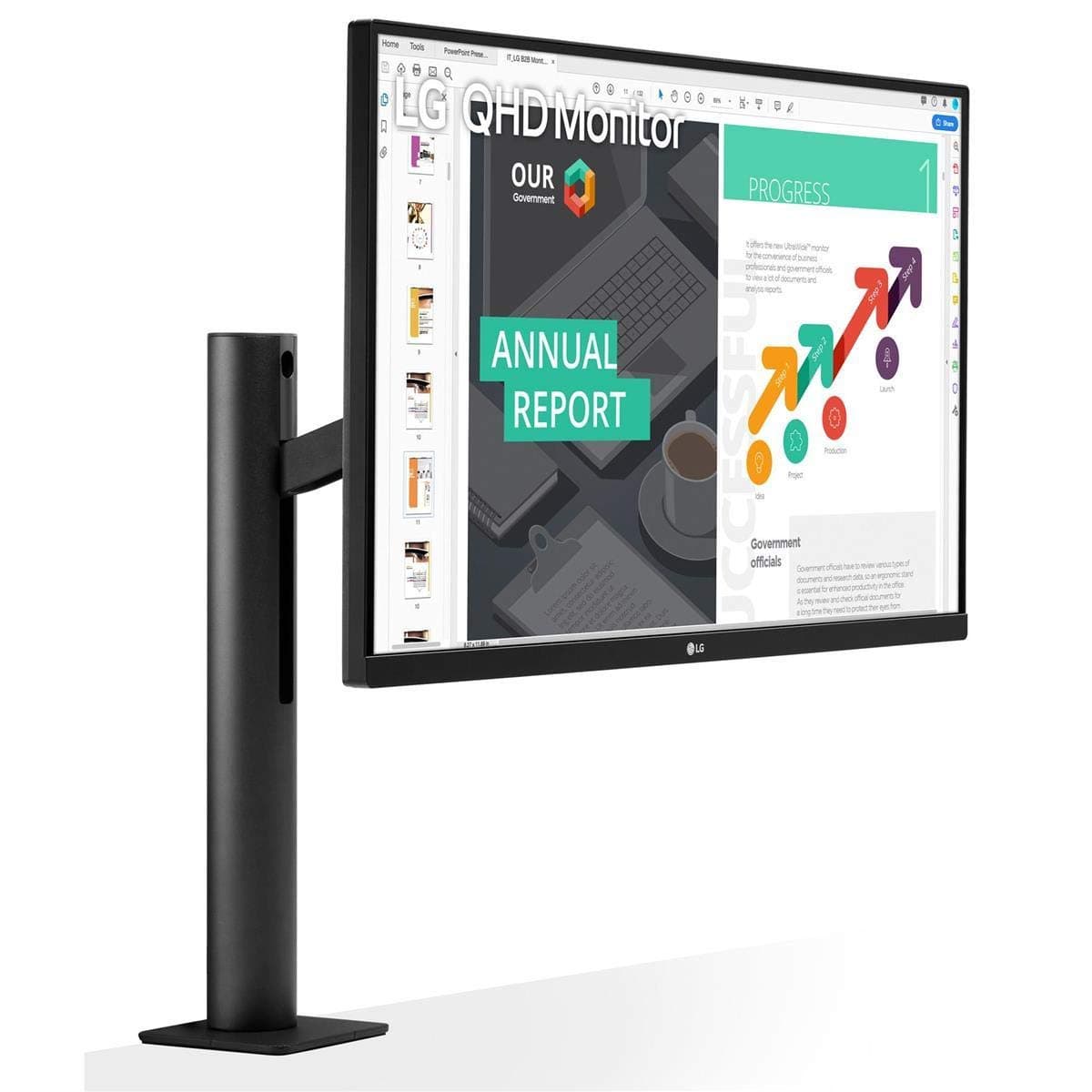 Monitor LG 27QN880-B 27" QHD IPS Ergo con USB-C y pié con abrazadera
