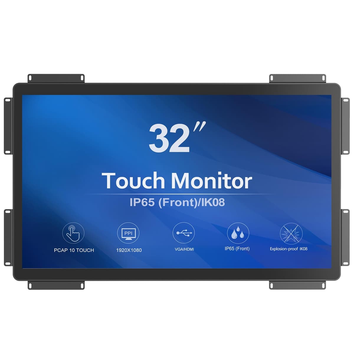 GreenTouch Monitor táctil Open Frame 32" PCAP 10 puntos HDMI VGA DVI GT-TM-3202C-CTW-HD