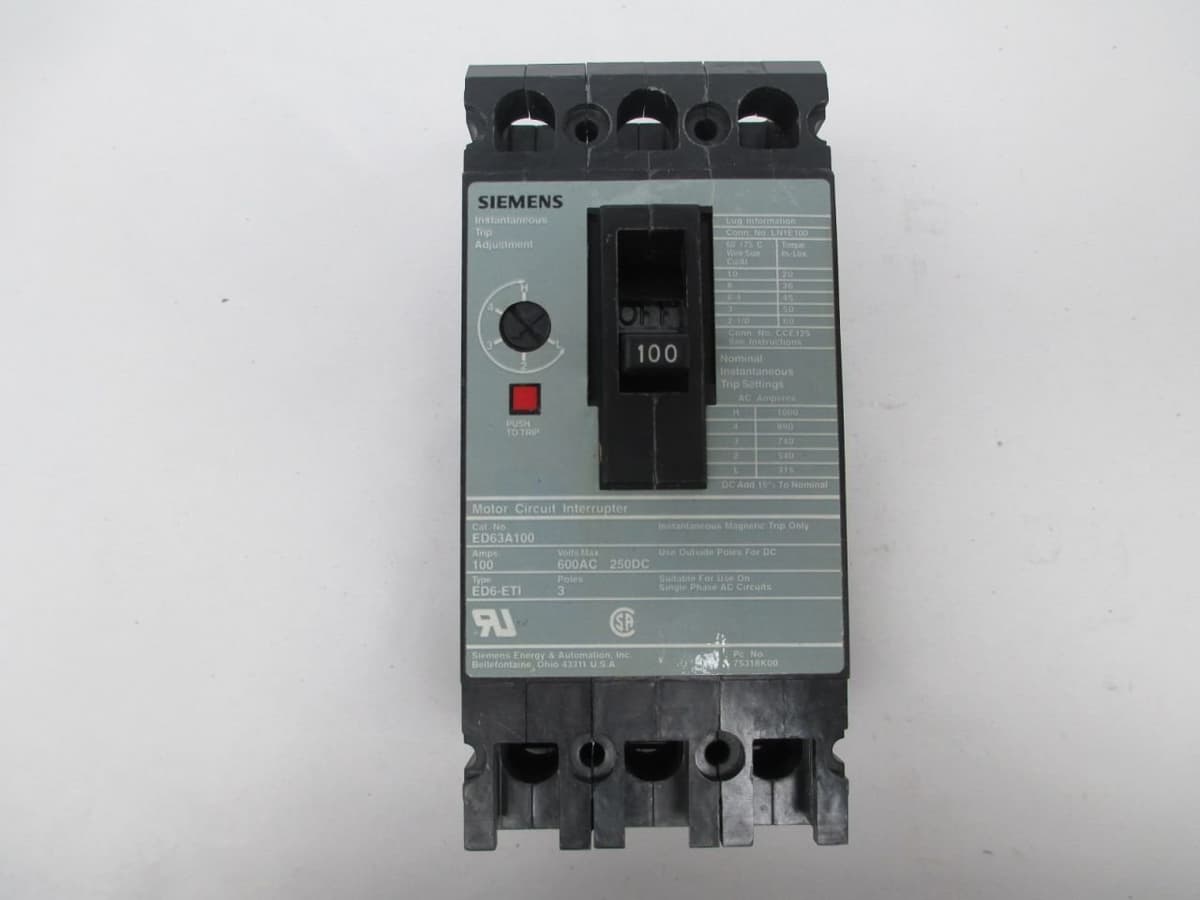 ED63A100 Protector de Circuito para Motor SIEMENS D316093-ED63A100