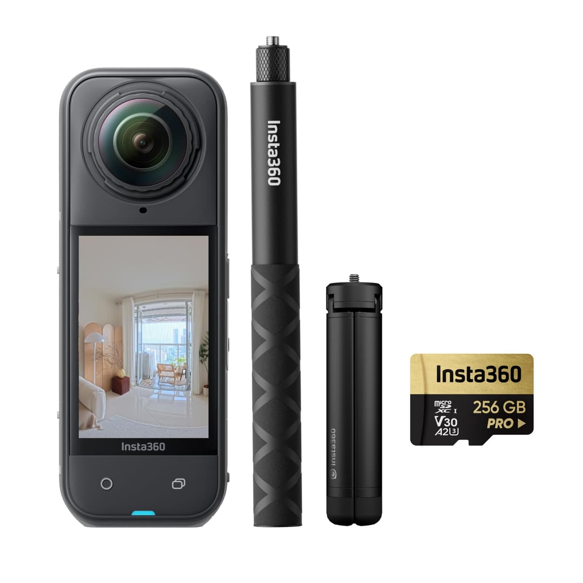Insta360 X5 Virtual Tour Bundle - Cámara 360° 8K con palo invisible y microSD 256GB CINSAAHA-S