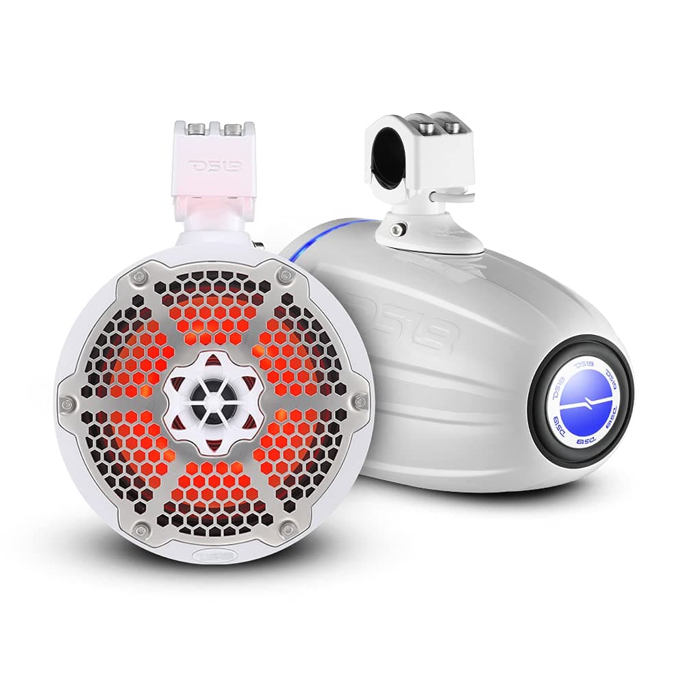 DS18 NXL-X8TPNEO/WH 8" Tower marinos neodimio con radiador pasivo integrado, driver 1" y luces LED RGB, IP65 (par)