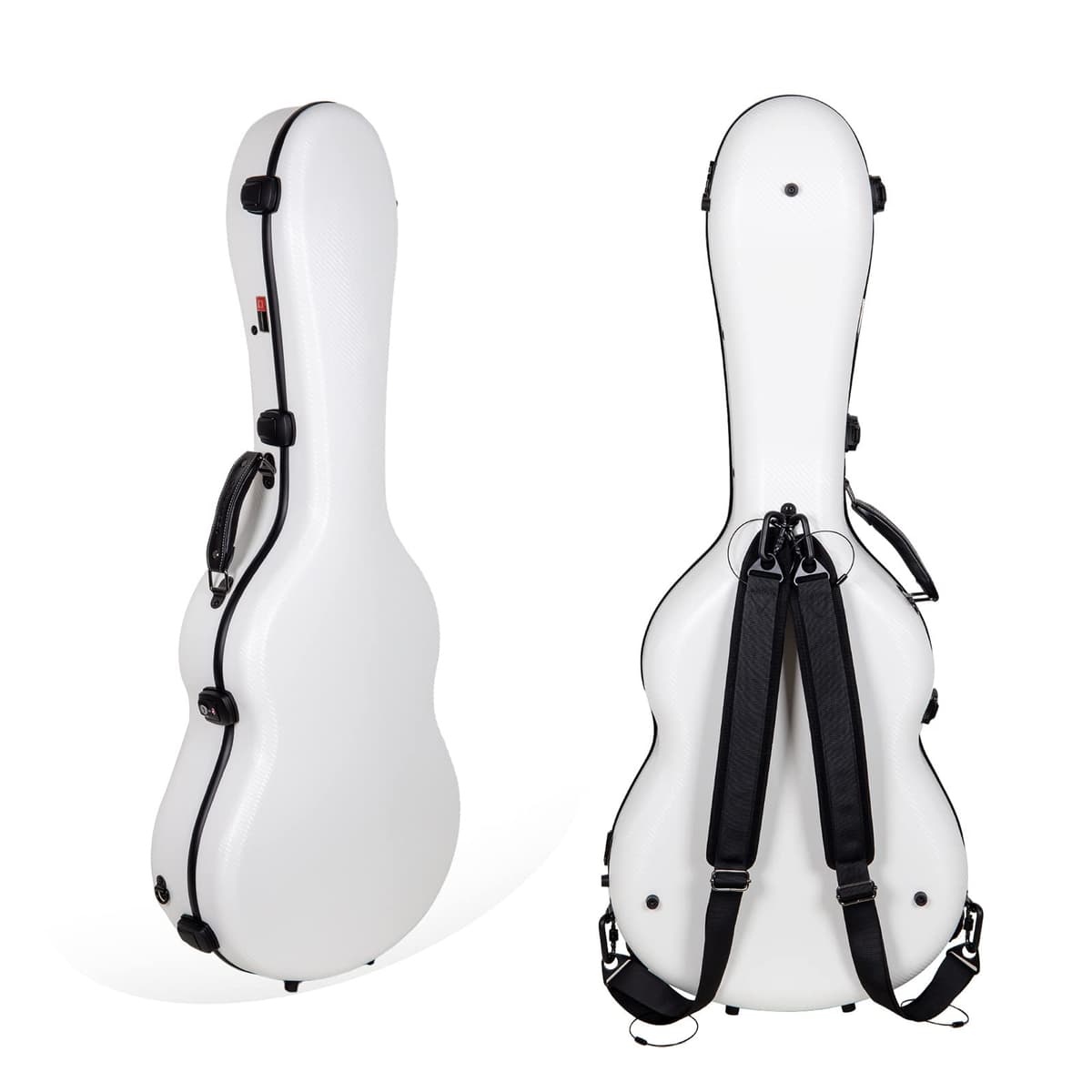 Crossrock Poly Carbon Case para Guitarra Clásica 4/4 - Estuche Flight Antirayones Blanco (CRF4020CWT)