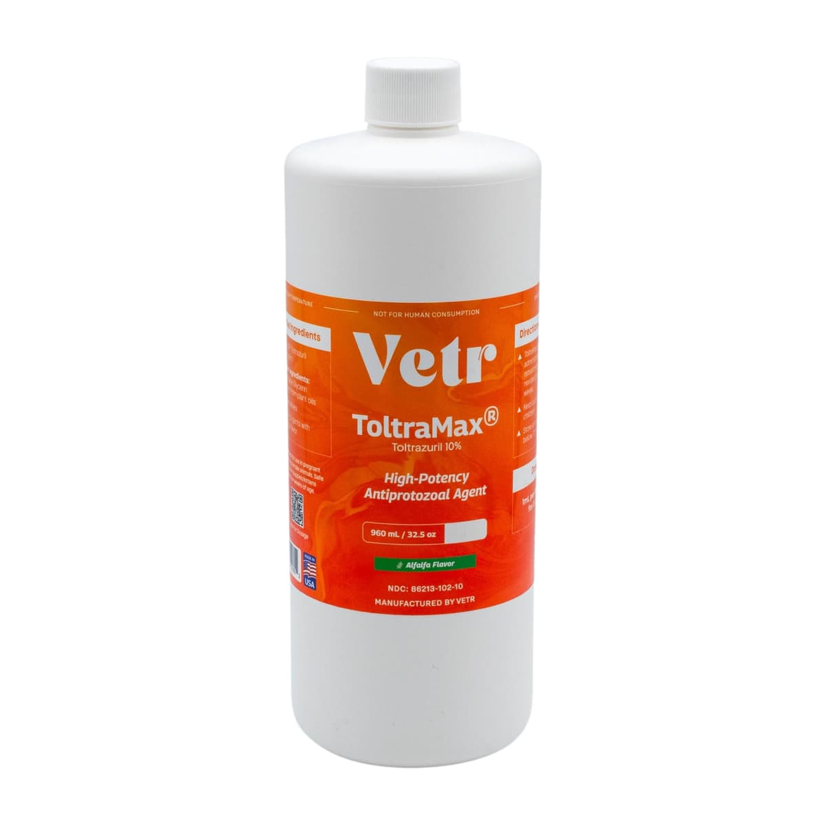 ToltraMax Toltrazuril 10.0% para Caballos, Perros, Gatos, 960mL/32.4Onzas TO106-AP