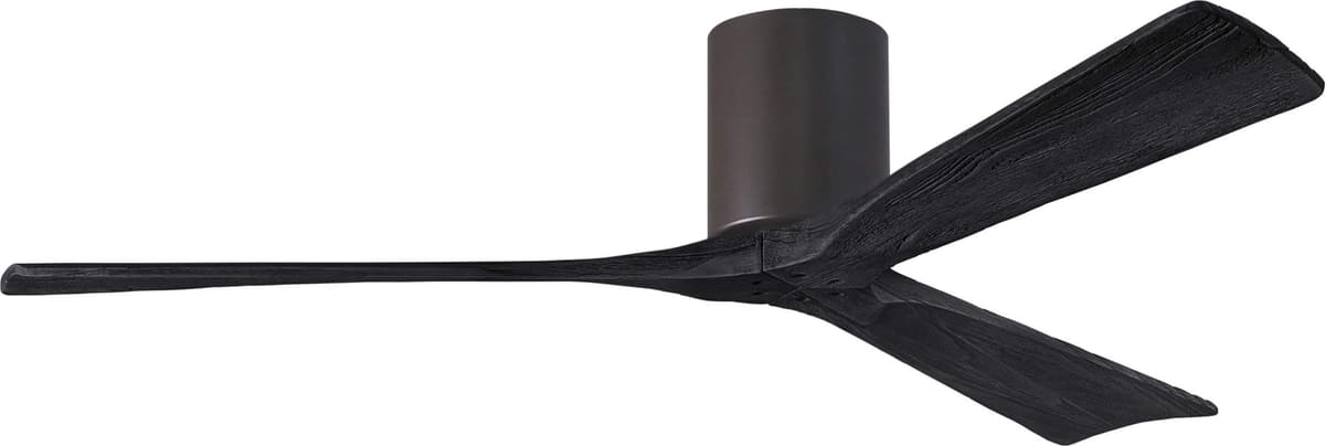 Matthews IR3H-TB-BK-60 Irene Ventilador de Techo Empotrado 60" con Control Remoto y de Pared, Motor DC Silencioso, 3 Aspas Negras