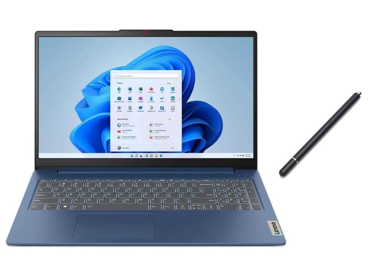 Lenovo IdeaPad Slim 15.6 pulgadas FHD táctil | AMD Ryzen 7-7730U (mejor que i7-1355U) | Gráficos AMD Radeon | Lector de huellas | Teclado retroiluminado | 16GB RAM | 512GB SSD | Windows 11 Home | Paquete con lápiz táctil