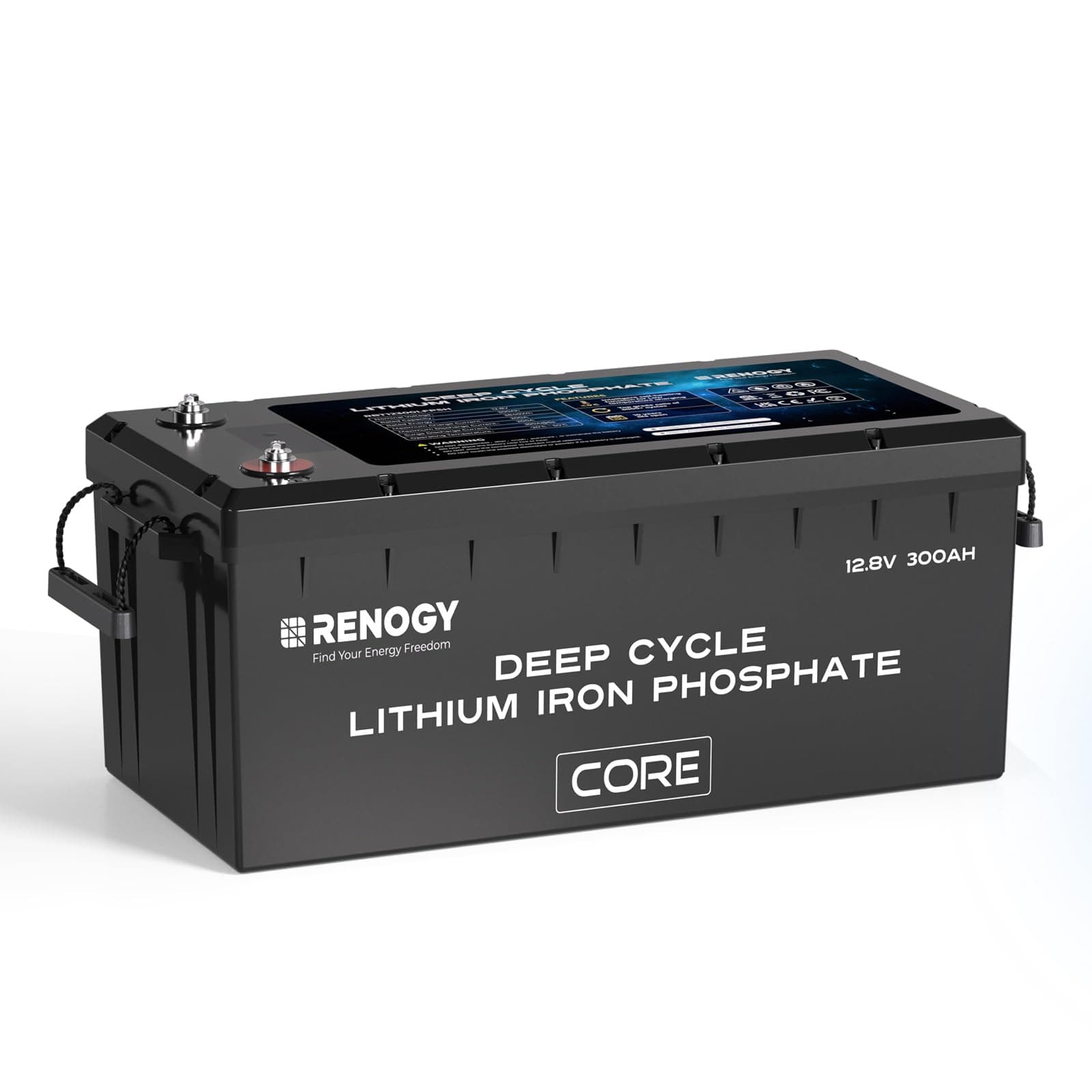 Renogy 12V 300Ah autocalentante LiFePO4, 200A BMS, Core Series 840315231535