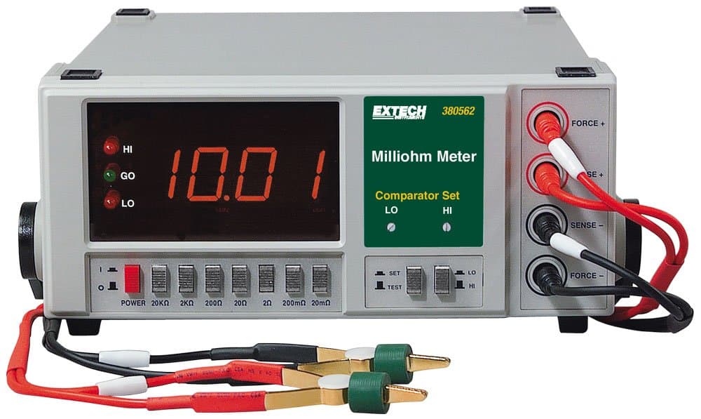 Extech 380562 Pinza Amperimétrica Digital True RMS 600A AC/DC con medición de potencia