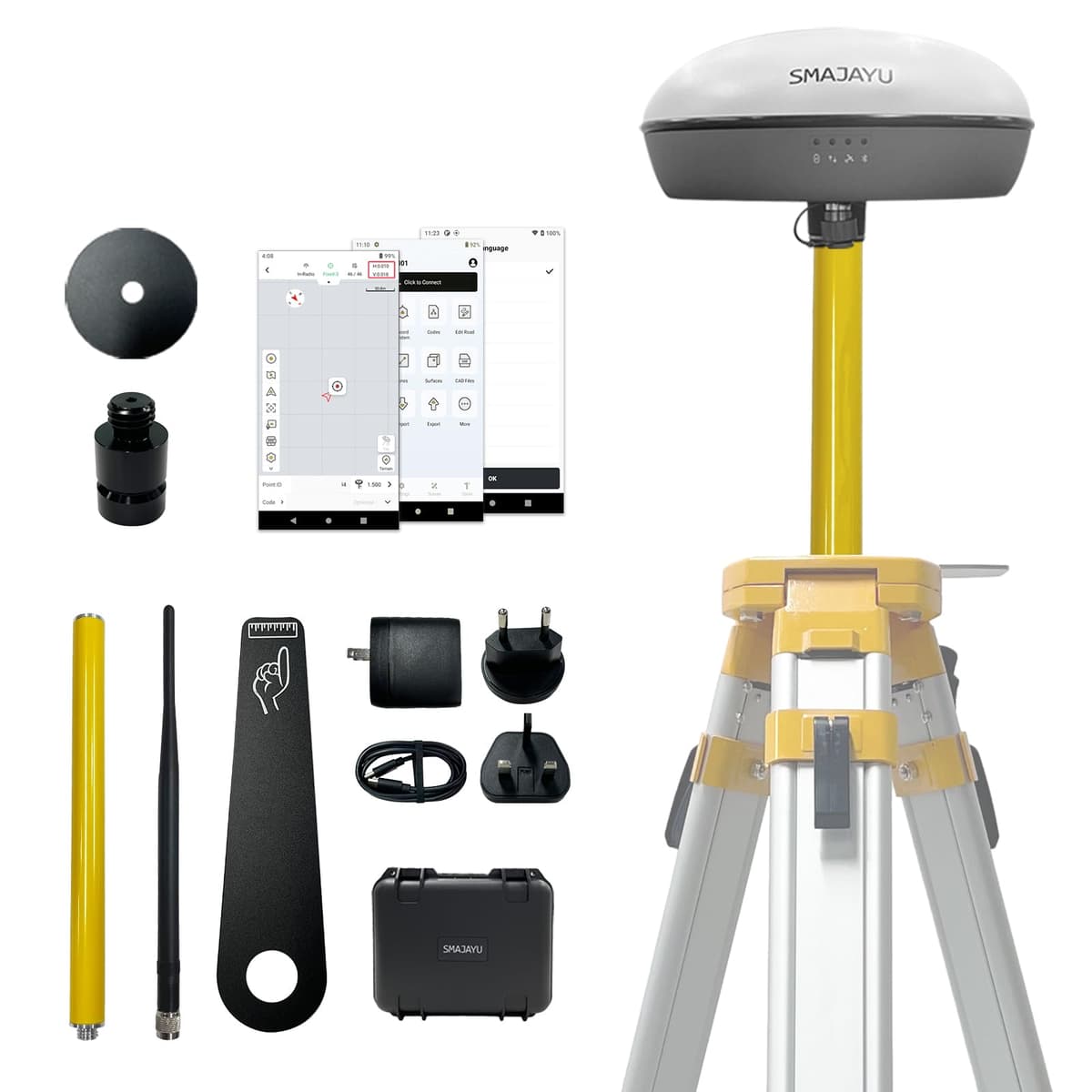 SMAJAYU GNSS SMA20 RTK Base/Rover 900MHz PPP RTK PPK IMU Receptor para Topografía (SMA SURVEY)