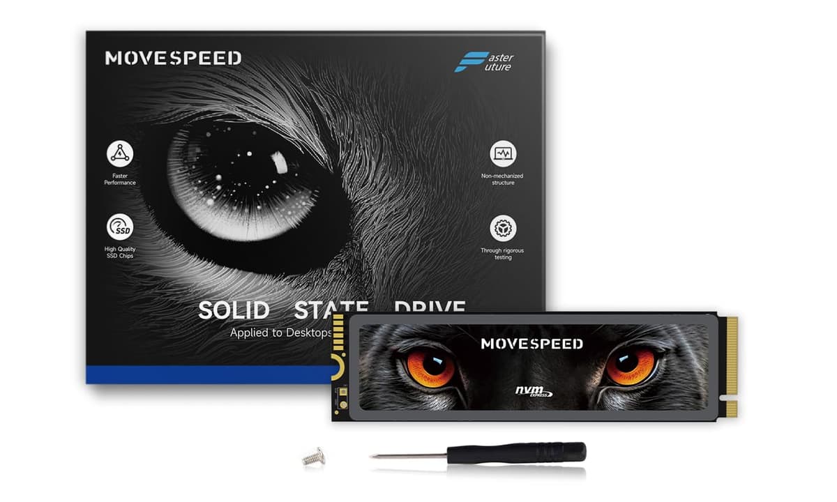 MOVE SPEED HB7450 Unidad de Estado Sólido Interna de 4TB para PS5 con Disipador TLC NAND, PCIe 4.0 NVMe M.2 SSD - Hasta 7450MB/s, Expansión de Almacenamiento 3D NAND Compatible con PS5, Laptops y Desktops MOVESPEED PCIe 4.0 NVMe M.2 SSD