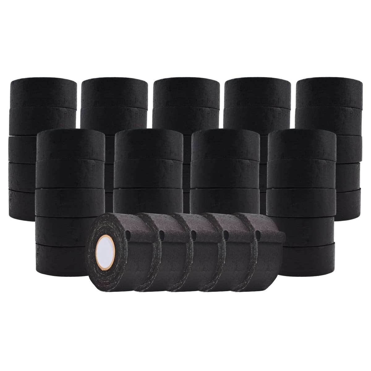 WOD FTC14 Cinta de Fricción negra 1.5 inch x 60 ft (Case of 50) - Cinta para arneses y deportes, resistente a altas temperaturas WOD CFT-15-BL
