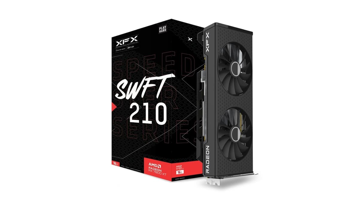Tarjeta de Video XFX Speedster SWFT210 Radeon RX 7800XT para Juegos con 16GB GDDR6 HDMI 3xDP, AMD RDNA 3 RX-78TSWFTFA