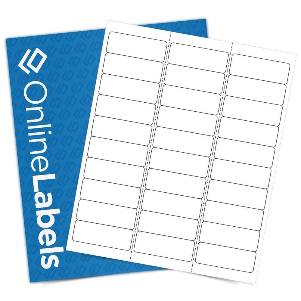 Online Labels Etiquetas Impermeables 2.625 x 1" Para Láser - 30,000 Etiquetas (1000 Hojas) OL875LP