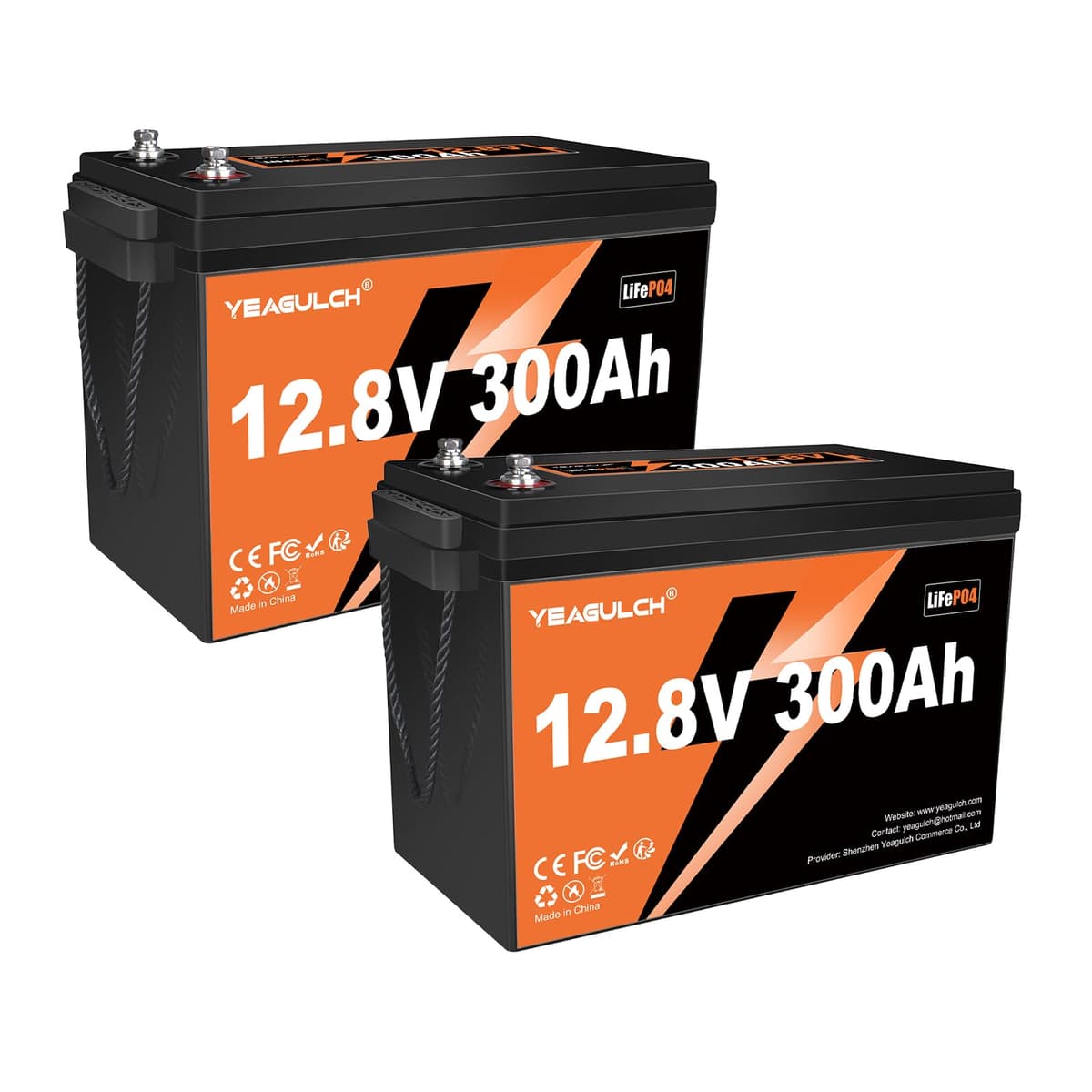 2 Pack 12V 300Ah LiFePO4 - 200A BMS, 3840Wh, hasta 6000+ ciclos (yeagulch) MYS95362-666