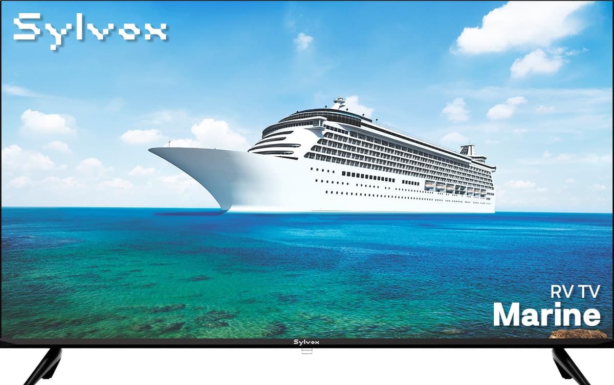 SYLVOX TV MARINA INTELIGENTE DE 40 PULGADAS 12V/AC, HDTV ANTICORROSIÓN CON GOOGLE TV INTEGRADO, PROTECCIÓN CONTRA SOBRETENSIONES 9-32V, WIFI Y BLUETOOTH, PUERTOS HDMI/USB, PERFECTA PARA BARCOS, YATES Y AUTOCARAVANAS