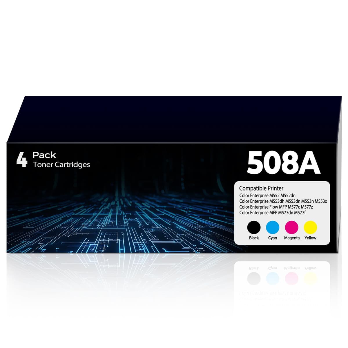 haikyuu Cartuchos de tóner 508A paquete de 4 reemplazo para impresoras HP Color LaserJet Enterprise (CF360A/CF361A/CF362A/CF363A)