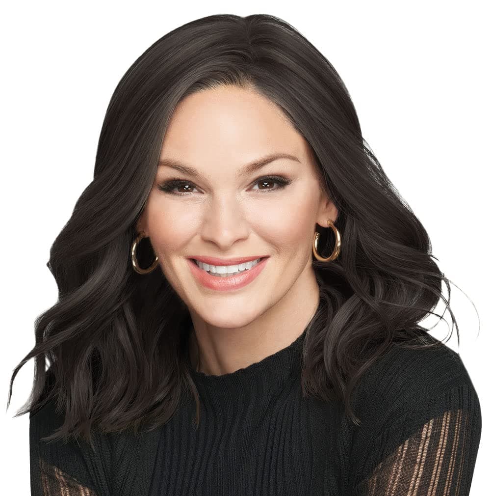 Hair u wear Raquel Welch Wavy Day - Largo hasta los hombros con ondas suaves, RL2/4 Off Black, talla estándar
