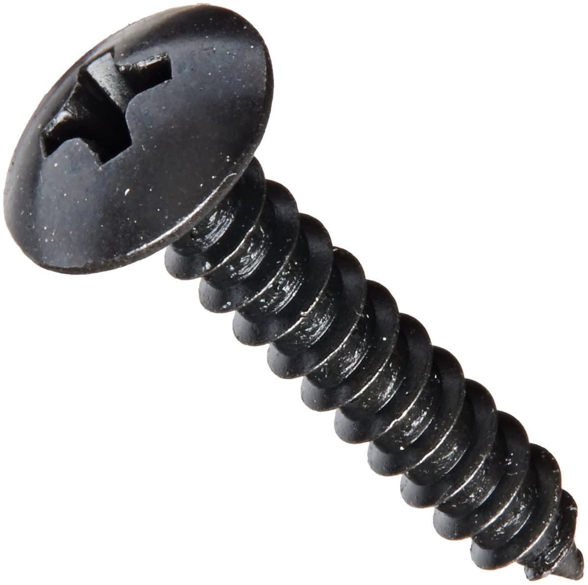 Small Parts 0612APTB Steel Sheet Metal Screw, Black Oxide Finish, Truss Head, Phillips Drive, Type A, #6-18, 3/4" (Pack of 100)