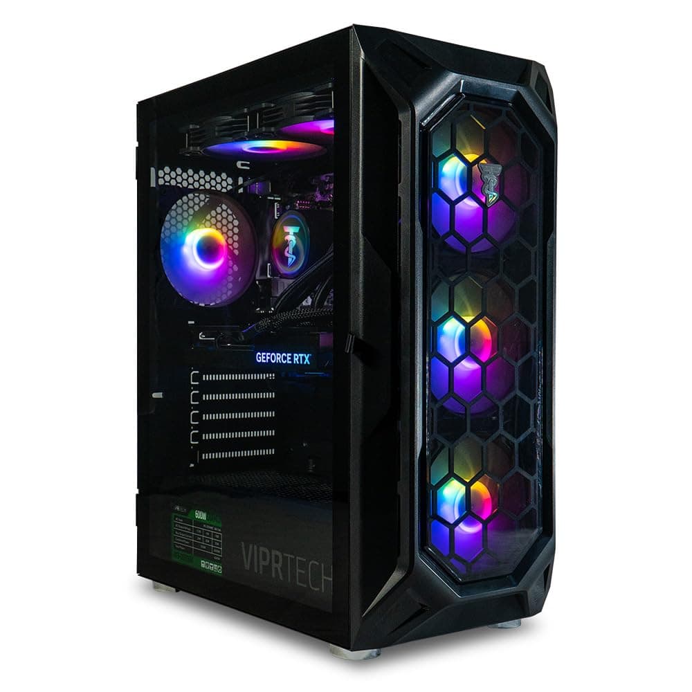 ViprTech Ghost 4.0 Liquid-Cooled PC - AMD Ryzen 7, RTX 5060 Ti, 16GB DDR4, 1TB SSD, RGB, Windows 11 Pro R7-4060Ti-32G-1T-L-B