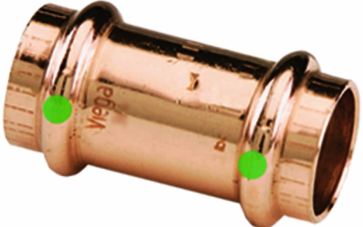 Viega ProPress 78052 Acople con tope de cobre sin plomo 3/4" P x P, paquete de 100