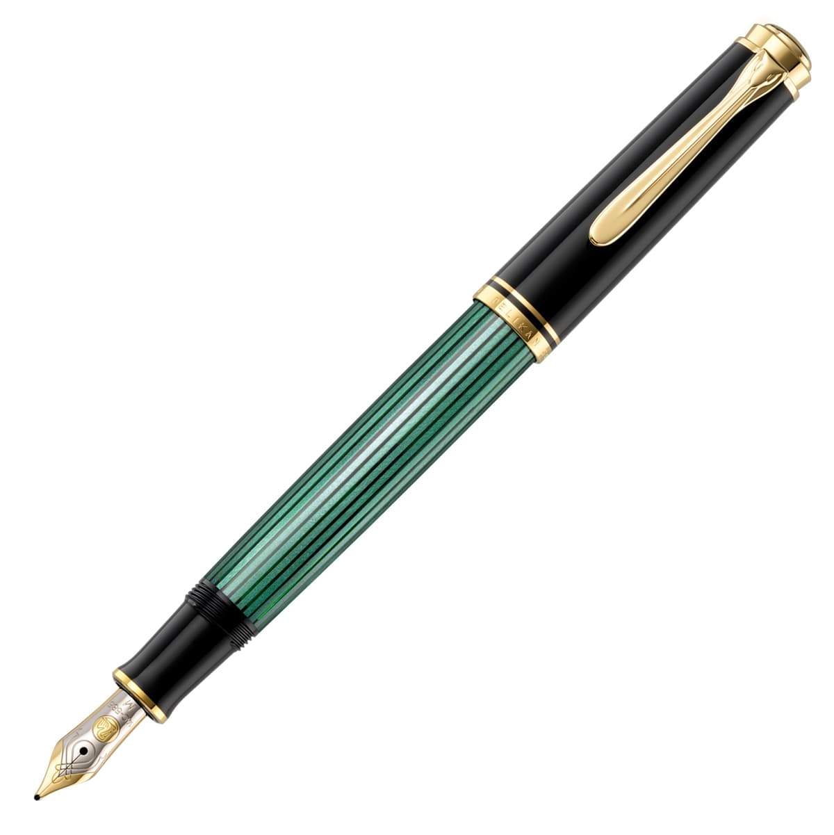 Pelikan Souverän M400 Pluma estilográfica, Punta fina, Negro/Verde, 1 unidad 994855