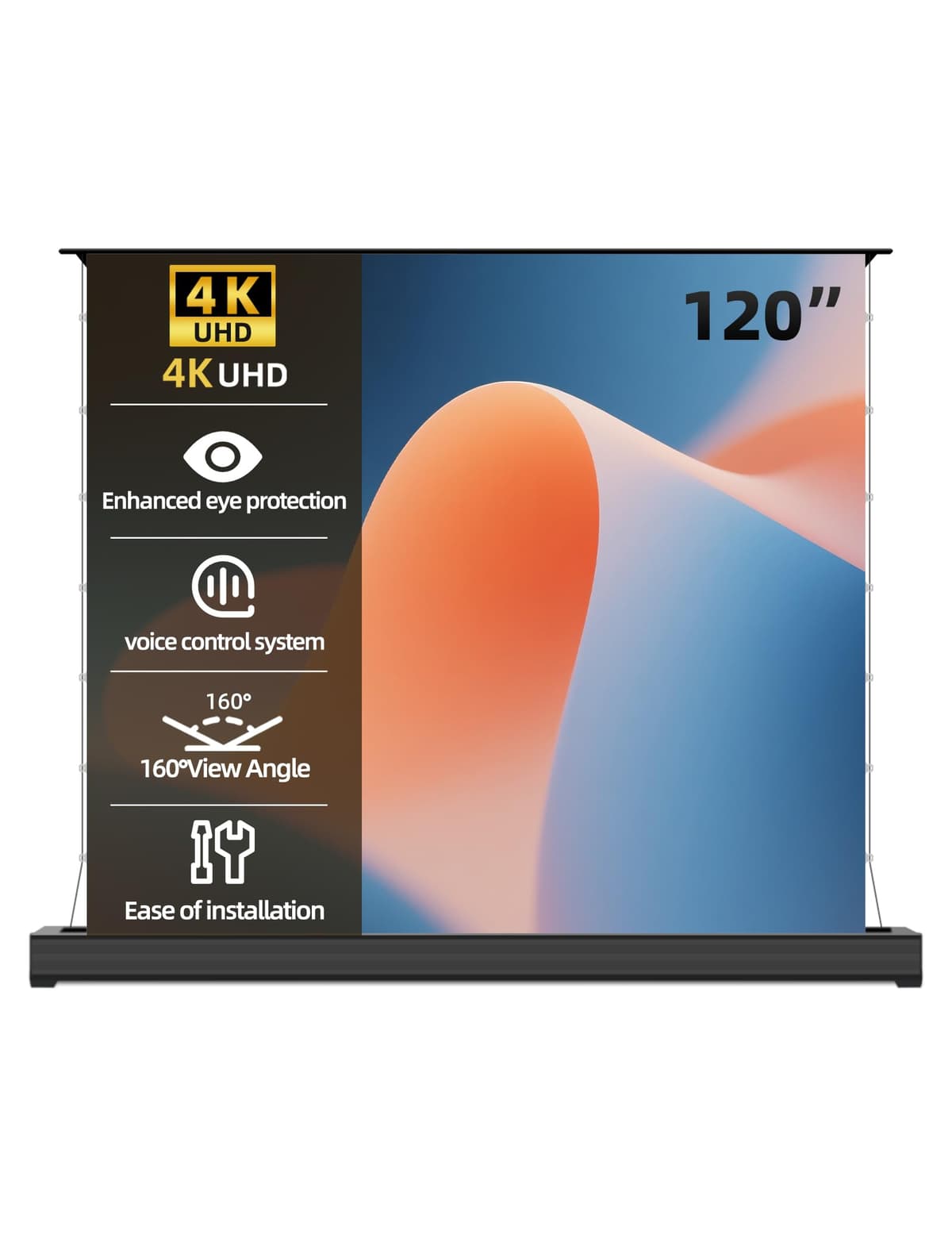 Acmejm Pantalla Motorizada 120" Matte White Floor Rising para UST Long Throw 16:9 4K/8K 120 In/16:9