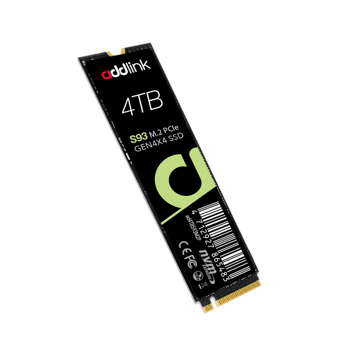 Addlink S93 4TB PCIe 4.0 M.2 Gen 4 SSD de expansión de memoria, hasta 7400 MB/s, unidad de estado sólido interna con tecnología HMB para laptop, gaming y creadores ad4TBS93M2P