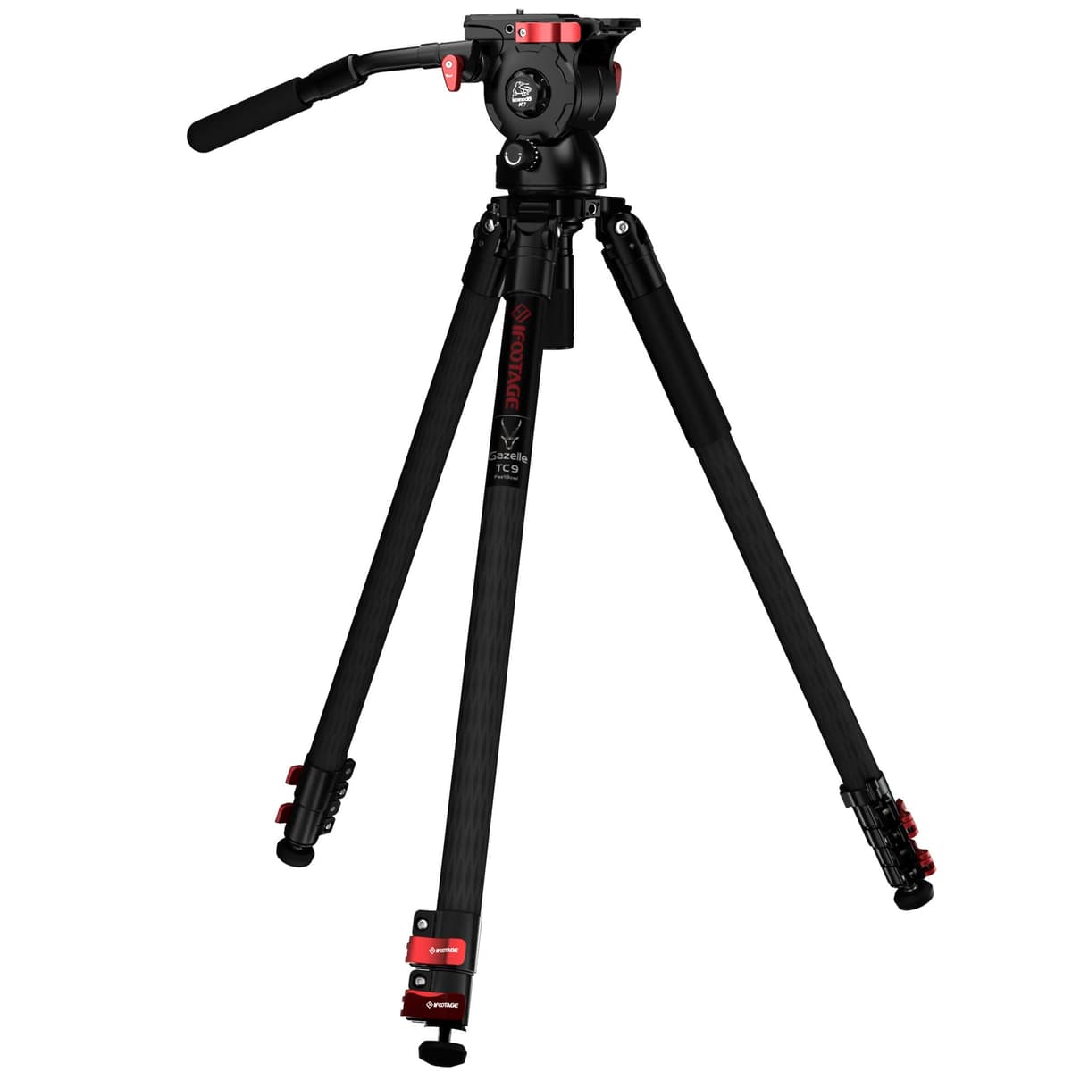 IFOOTAGE Gazelle TC9 Tripié de Carbono Profesional 65" con Cabezal Fluido Komodo K7 TC9+K7
