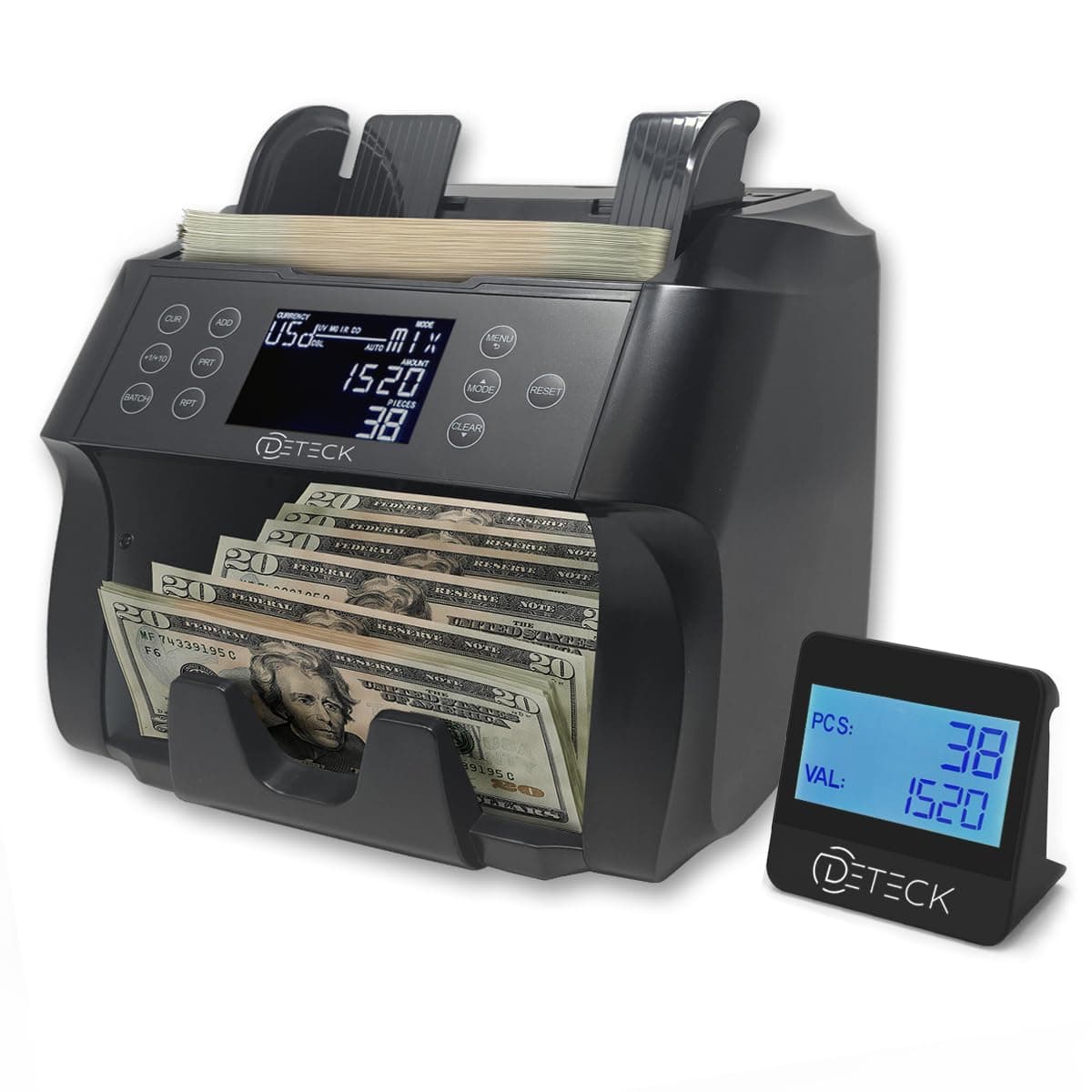 DETECK DT500 Contadora de Billetes Multidivisa con Detección UV/IR/MG/MT y Reconocimiento de Serie BILLCOUNTER500C
