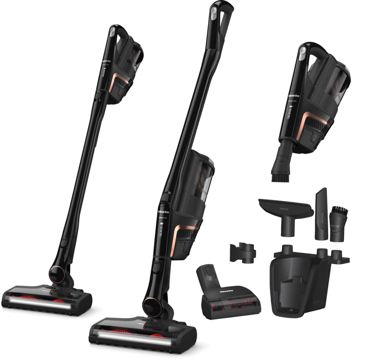 Miele Triflex HX2 Cat & Dog Aspiradora inalámbrica Stick, 60 min, Negro Obsidiana / Rose Gold 11827010