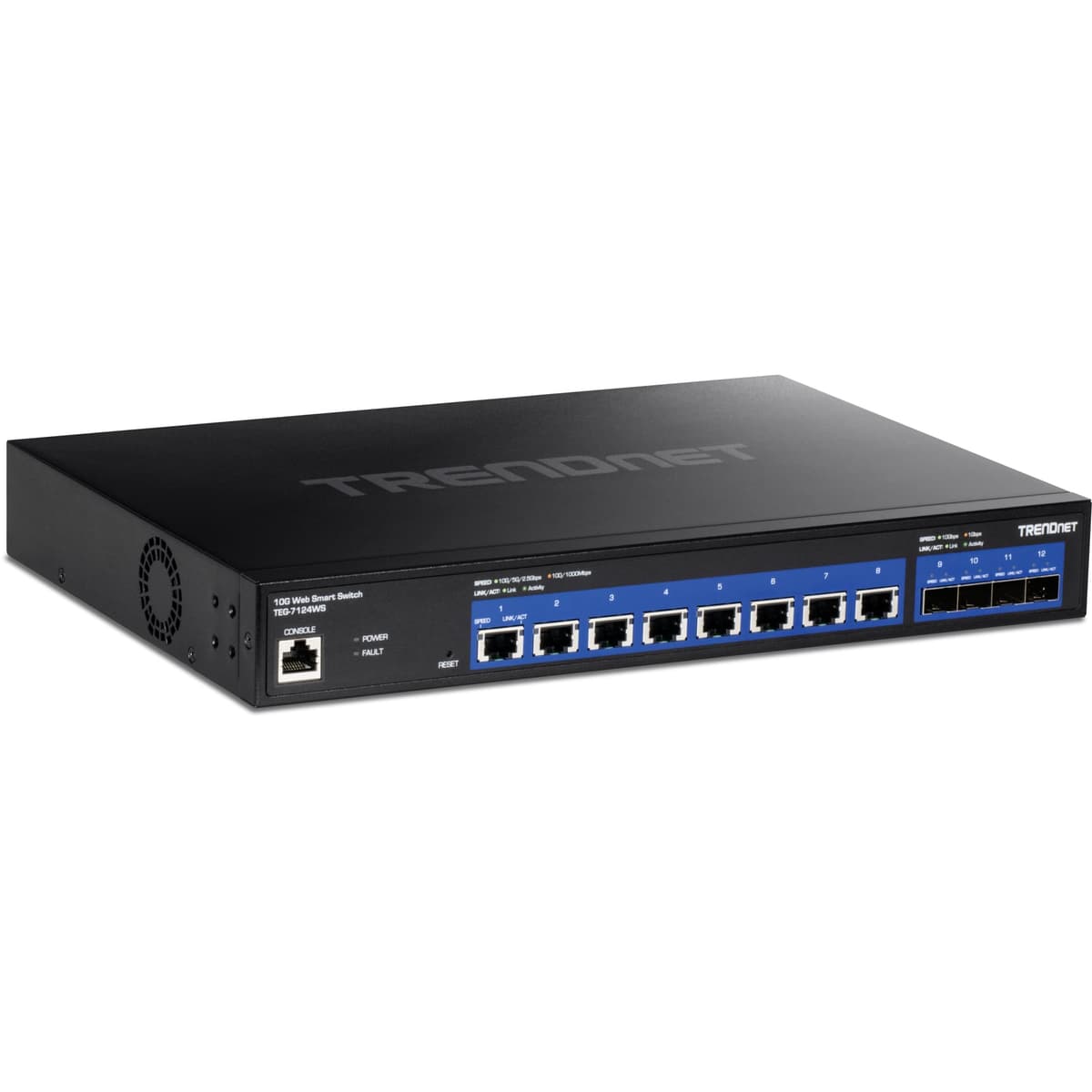 TRENDnet TEG-7124WS 12-Port 10G Web Smart Switch (8 x 10G RJ-45,4 x SFP+)