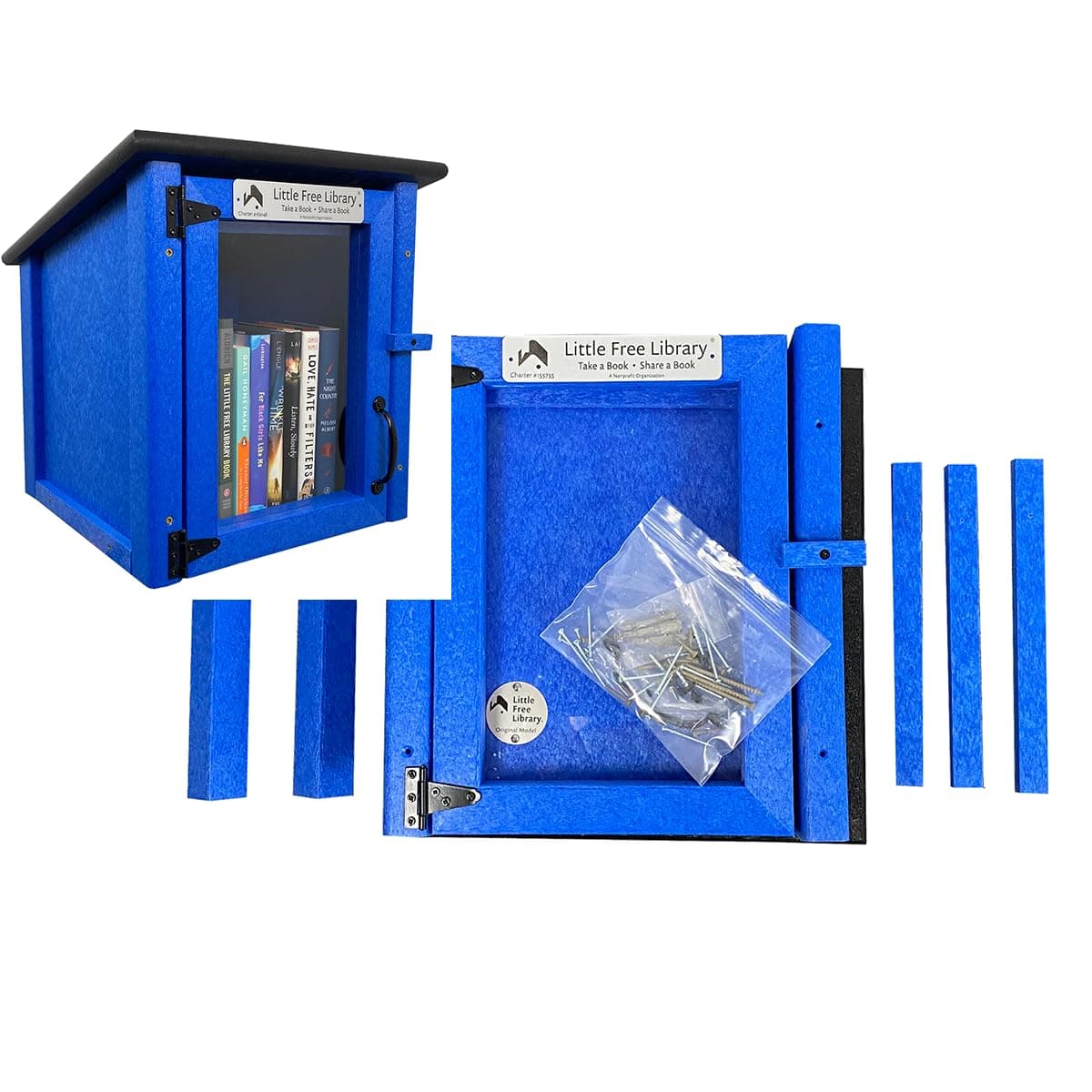 LITTLE FREE LIBRARY Composite Kit con Registro Oficial (Valor $50) - Hecho en EE. UU. 001-1-6-50-0001-000-2-0